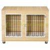 Dog kennel with washable cushion 90x58x65 cm dog cage with 2 doors dog box, lockable