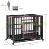 Dog kennel roller dog cage 94x58x78 cm black pet cage transport box