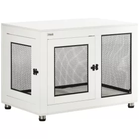   Kutya kennel puha szőnyeggel 94x60x71,5 cm kutyaketrec 2 ajtóval kutyabox, zárható
