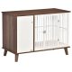 Dog cage with cabinet 98x48x70.5 cm with cushion, brown-white