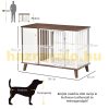 Dog cage with cabinet 98x48x70.5 cm with cushion, brown-white