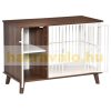 Dog cage with cabinet 98x48x70.5 cm with cushion, brown-white