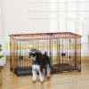 Dog cage dog with toilet tray 111x54x61 cm dogbox with 2 doors for small dogs indoor pet cage