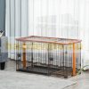 Dog cage dog with toilet tray 111x54x61 cm dogbox with 2 doors for small dogs indoor pet cage