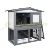 Outdoor cage pet house 101x90x100 cm with run and ramp pine wood gray-white