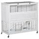 Cage pet house 108x53x102 cm with wheels 2 levels pine wood white