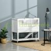 Cage pet house 108x53x102 cm with wheels 2 levels pine wood white