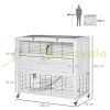 Cage pet house 108x53x102 cm with wheels 2 levels pine wood white