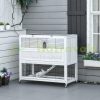 Cage pet house 108x53x102 cm with wheels 2 levels pine wood white