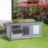 Outdoor cage for small animals 112x50x54 cm gray house weatherproof pine wood