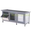 Outdoor cage for small animals 112x50x54 cm gray house weatherproof pine wood