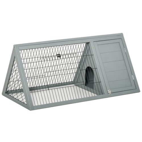 Outdoor cage for pets 116x62x52 cm gray house weatherproof pine wood rabbit cage