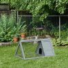 Outdoor cage for pets 116x62x52 cm gray house weatherproof pine wood rabbit cage