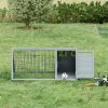 Outdoor cage for pets 116x62x52 cm gray house weatherproof pine wood rabbit cage