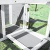 Pet cage with run 120x105x46 cm waterproof rabbit cage white-grey