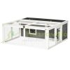 Pet cage with run 120x105x46 cm waterproof rabbit cage white-grey
