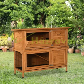   Ketrec kisállat házikó 120x50x104 cm kivehető padlólemezzel bitumenes tetővel barna