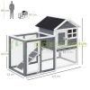 Pet cage wooden rabbit cage outdoor-indoor grey-white 122x62.6x92 cm