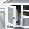 Pet cage wooden rabbit cage outdoor-indoor grey-white 122x62.6x92 cm