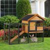 Pet cage with run and ramp 122x63x92 cm rabbit cage 