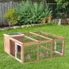 Pet cage with fence, hinged roof, weatherproof 123x120x52 cm brown 