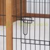 Pet cage with fence, hinged roof, weatherproof 123x120x52 cm brown 