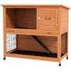 Pet cage with run 123x63x112 cm waterproof orange rabbit cage