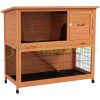 Pet cage with run 123x63x112 cm waterproof orange rabbit cage
