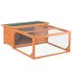 Pet cage with outdoor run 125.5x100x49 cm with extendable bottom, waterproof green-natural