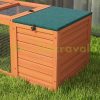Pet cage with two houses, run 140x60x50 cm waterproof green-orange rabbit cage