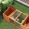 Pet cage with two houses, run 140x60x50 cm waterproof green-orange rabbit cage