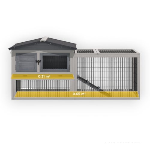 Outdoor cage for small animals 150x52x68 cm weatherproof pine wood with ramp, bitumen roof