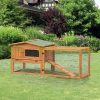 Outdoor cage for small animals 156x58x68 cm with weatherproof pine wood ramp, bitumen roof