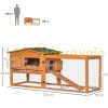 Outdoor cage for small animals 156x58x68 cm with weatherproof pine wood ramp, bitumen roof