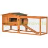 Outdoor cage for small animals 156x58x68 cm with weatherproof pine wood ramp, bitumen roof