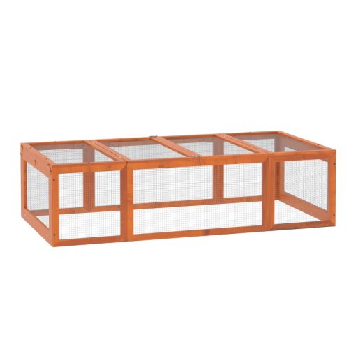 Outdoor cage for small animals with hinged roof pine wood 180x90x48 cm 