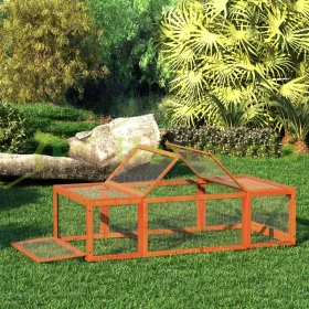   Kültéri ketrec kisállatoknak csuklós tetővel fenyőfa 180x90x48 cm 