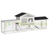 Pet cage 227x53x85 cm with two runs, ramp metal grey-white-black