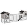 XXL Outdoor cage pet house 259x64x92 cm with run and ramp pine wood rabbit cage