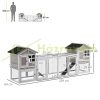 XXL Outdoor cage pet house 259x64x92 cm with run and ramp pine wood rabbit cage