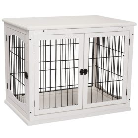   Kutya kennel beltéri kutyaketrec 81x58x66 cm fehér kisállat ketrec