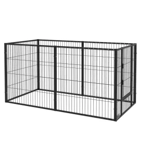   Kutya kennel kültéri kutyaketrec állítható méret 82,5-150 cm között fekete kisállat ketrec, kifutó