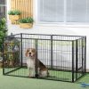 Dog kennel outdoor dog cage adjustable size between 82.5-150 cm black pet cage, run