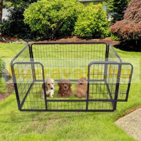   Kutya kennel kültéri kutyaketrec 70x80 cm cm fekete kisállat ketrec, kifutó