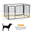 Kutya kennel kültéri kutyaketrec 70x80 cm cm fekete kisállat ketrec, kifutó