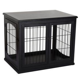   Kutya kennel beltéri kutyaketrec 81x58x66 cm fekete kisállat ketrec