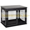 Kutya kennel beltéri kutyaketrec 81x58x66 cm fekete kisállat ketrec