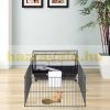 Small animal cage with runner and accessories 88x128.5x56 cm rolling black rodent cage, rabbit cage