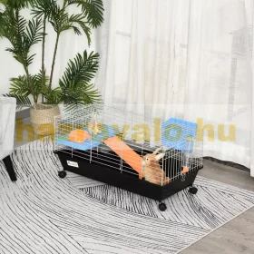  Kisállatketrec, gurítható rágcsálóketrec, kezdőkészlet minden tartozékkal 89x44x43 cm