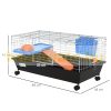 Pet cage, rolling rodent cage, starter kit with all accessories 89x44x43 cm